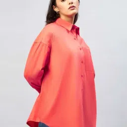 chimpaaanzee Chimpanzee Orange Cotton Regular Fit Shirt-picture-14