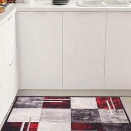 MODEFE Cream-Coloured Geometric Anti-Skid Nylon Carpet-picture-14