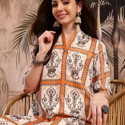 Sangria Women Ethnic Motifs Printed Regular Kurta with Salwar-picture-28