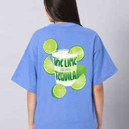 Besick Women Graphic Printed Round Neck Cotton Oversized T-shirt-image-40