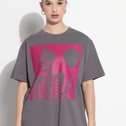 SHOWOFF Women Graphic Printed Round Neck Cotton Relaxed Fit T-shirt-image-31