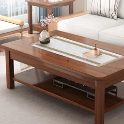 MONKDECOR White & Beige Textured TableRunners-13