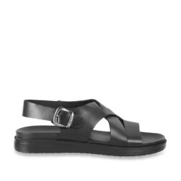 Metro Men's Black Back Strap Sandals-image-39