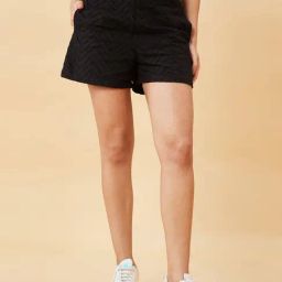 Globus Black Embroidered Shorts-image-28