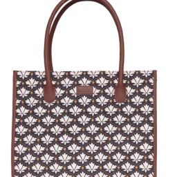 ZOUK Bidri Kaiser Book Black & White Printed Tote Handbag-10