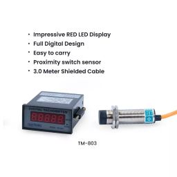 Systems Tech HTM 890 Photo Contact & TM 803 Digital Panel Mount Tachometer with Proximity Switch Sensor image 5