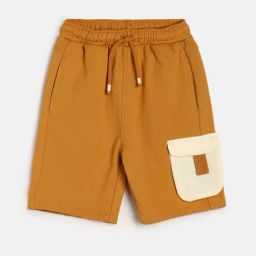 MINIKLUB Kids Mustard Solid Shorts-image-82
