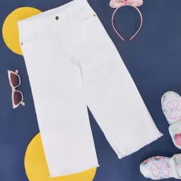 Pantaloons Junior White Cotton Regular Fit Pants-picture-32