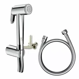 RN ABS Chrome Finish Health Faucet Set with 1.3 m Connecting Pipe Length, 5315-16