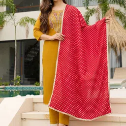KALINI Women Ethnic Motifs Embroidered Thread Work Kurta with Trousers & Dupatta-picture-24