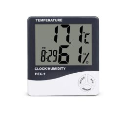 HTC-1 Clock with Thermometer High Precision Large Screen Electronic Indoor Temperature, Humidity Thermometer With Clock Alarm - RS5932HTC-1 Clock with Thermometer High Precision Large Screen Electronic Indoor Temperature, Humidity Thermometer With Clock Alarm - RS5932 image 2