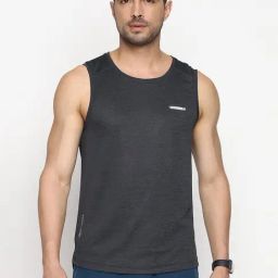 Van Heusen Performance Regular Fit Swift Dry Odour Shield Gym Vest - Charcoal-13