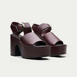 Oroh Leather Party Platform Sandals with Buckles-picture-44