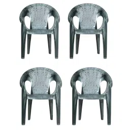 Maharaja Arm Rest Plastic Exotica Chair Solid Back For Home, Living Room Silver, Surya602_Silver-PK4 (Set of 4)-image-27