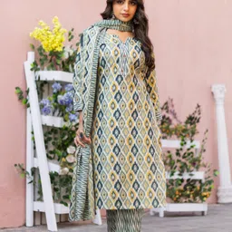 Anouk Women Printed Regular Kurta with Trousers & With Dupatta image 3