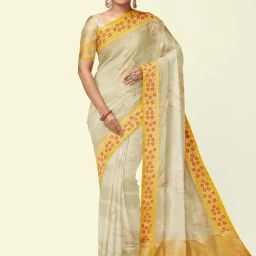 Banarasi Silk Works Cream Cotton Woven Saree With Unstitched Blouse-image-73