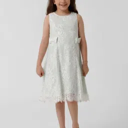 Kate & Oscar Kids White Embroidered Dress-image-86