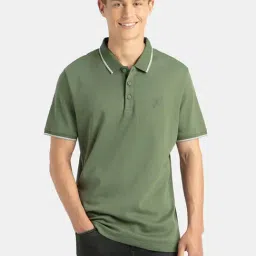 Jockey Green Regular Fit Solid Polo T-Shirt-picture-22