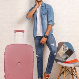 Polo Class Pink Set Of 2Pc Trolley Bag Set with 1Pc Vanity Bag-43