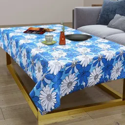 LooMantha Blue & White Floral Printed Waterproof 2-Seater Table Cover-94