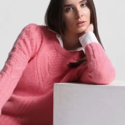 Only Pink Self Design Pullover-47