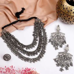 Teejh Pitara Collection Rudrani Oxidized Jewellery Set-image-78