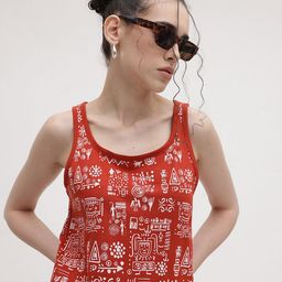 The Roadster Life Co. Tribal Printed Sleeveless Relaxed Fit T-shirt-32