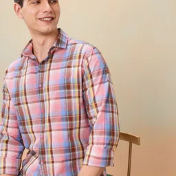 Mast & Harbour Checked Pure Cotton Casual Shirt-picture-0