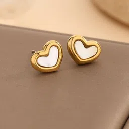 MYKI Gold-Plated Stainless Steel Contemporary Studs Earrings-39