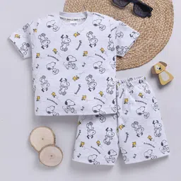 YK X Tinyo Infant Boys Pure Cotton Printed T-shirt with Shorts-28