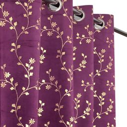 IVAZA Single Purple Black Out Door Curtain-image-24