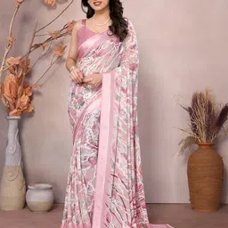 Styleveda Printed Pure Georgette Zari Saree-picture-18