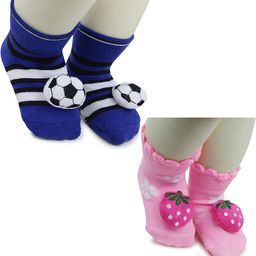 NESKA MODA Kids-Unisex Set Of 2 Ankle Length Cotton Socks-28