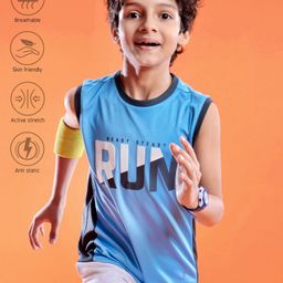 Pine Active Skin Friendly & Breathable Sleeveless Sportswear T-Shirt - Blue-image-91