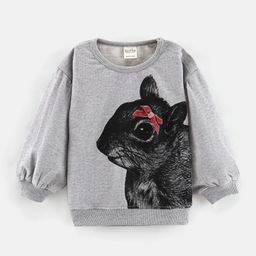 Bonfino Cotton Full Sleeve Sweatshirt Animal Print - Grey-image-100