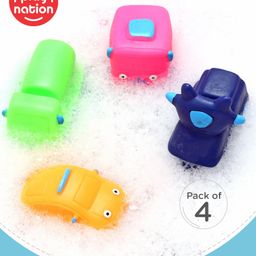 PlayNation Bath In Style Squeeze Toy Set Transport Pack Of 4- Multicolor-0
