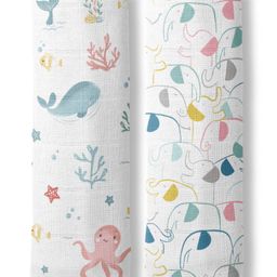 Haus & Kinder Seashell Collection 100% Cotton Muslin Swaddle Pack of 2- Multicolour-image-55