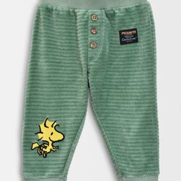 Mi Arcus Peanuts Featuring 80% Cotton 20% Polyester Striped Pattern Detailed & Snoopy Embroidered Pajama - Green-image-69