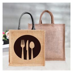 Kuber Industries Grocery Bag  Jute Carry Bag  Reusable Shopping Bag  Lunch Handbag  Zipper Grocery Bag with Handle  Daily Utility Grocery Bag  Pack of 2  Multi-image-94