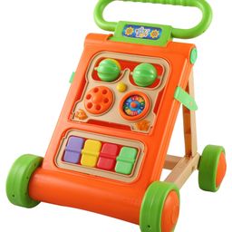 JoyRide Baby Activity Walker, Foldable Musical Push Walker for Babies with Recreational Toy Bar 6 to 18 Months, Orange-20