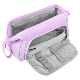 Storite Canvas Pencil Case, Handheld Pen Pouch, Pencil Case for Kids, Large Capacity Pencil Pouch with Zipper, Portable Stationery Storage Pouch for School (Purple)-19