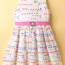 Enfance Core Cotton Sleeveless Abstract Printed Dress - Pink-image-39