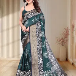 SUPERLAXMI Ethnic Motifs Printed Zari Saree-12