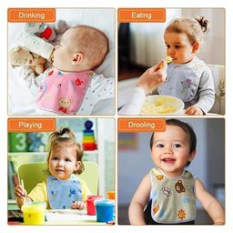 JOY BUZZ Joy Buzz Waterproof Feeding Bibs with Snap Button Closure Printed Pack of 3- Multicolor image 2