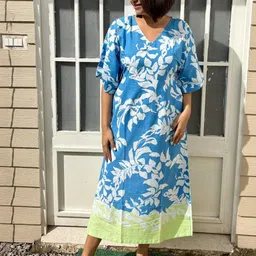 Label Tanvee Floral Print Kaftan Midi Dress-image-34
