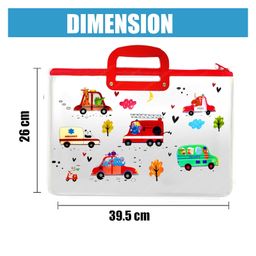 Bunie Cartoon Print Transparent Folder Bag with Handle  Pack of 2 (Random Color) image 3