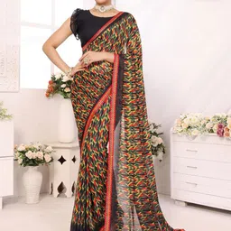 Lookmark Abstract Printed Pure Georgette Saree-29
