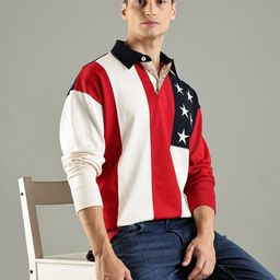 Tommy Hilfiger Striped Shirt Collar Relaxed Fit Sweatshirt-image-1