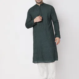 Ethnicity Men Ethnic Motifs Embroidered Regular Sequinned Kurta with Pyjamas-13