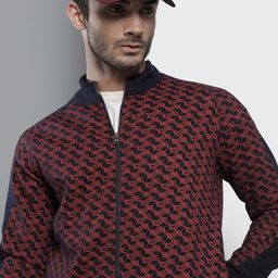 The Indian Garage Co Men Navy Blue & Maroon Printed Sweatshirt-image-20